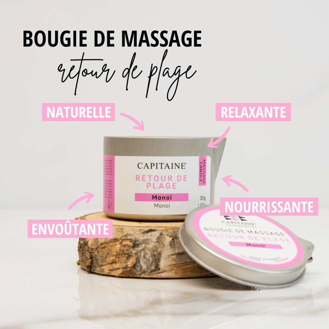 Bougie de massage envoutante – Monoï 35g CAPITAINE – Image 2