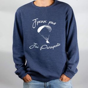 PROMO PULL HOMME : J&rsquo;PEUX PAS J&rsquo;AI PARAPENTE-BLEU JEAN-S