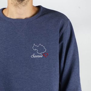 PULL BRODE HOMME : CARTE DE SAVOIE 73