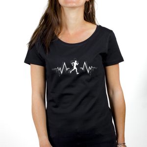 PROMO T-SHIRT FEMME : TRAIL BATTEMENTS DE COEUR-NOIR-M