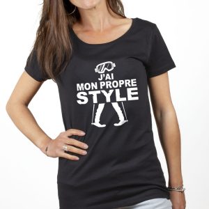 PROMO T-SHIRT FEMME : J&rsquo;AI MON PROPRE STYLE-NOIR-L