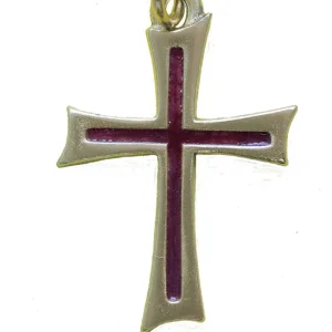 Pendentif croix fine en bronze émaillé – Tailleurs d&rsquo;images