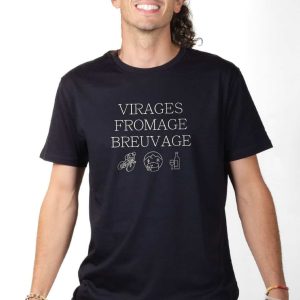 T-SHIRT HOMME : Virages, Breuvage, fromage – Cycliste