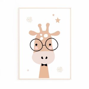 Affiche bébé beige girafe