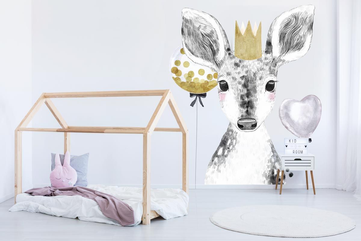Papier peint portrait biche grand format pour chambre fille – Image 3