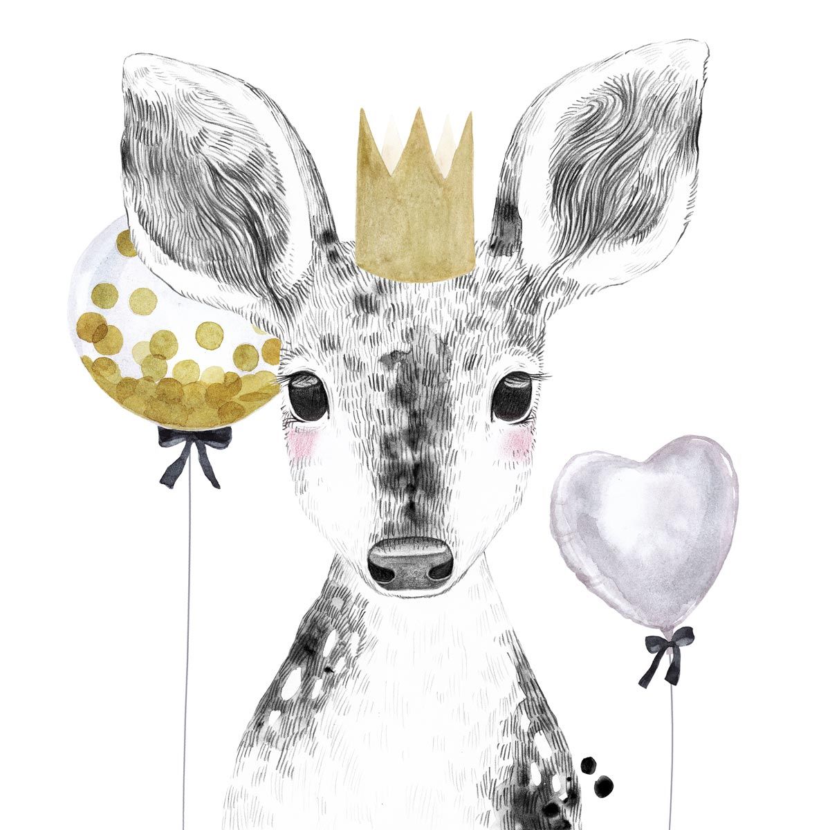 Papier peint portrait biche grand format pour chambre fille – Image 2