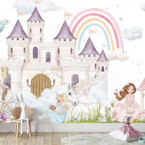 Papier peint princesse chambre fille