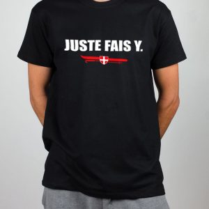 PROMO T-SHIRT HOMME : JUSTE FAIS Y-NOIR-M